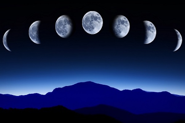 Fases da lua representando as diferentes fases do aprendizado
