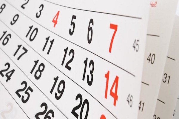 Calendário representando prazos e gestão do cronograma