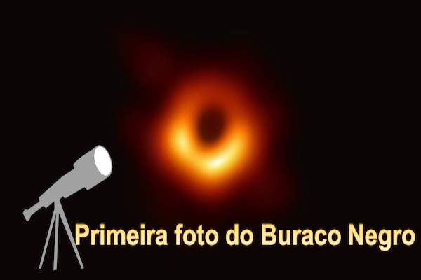 Ilustração simulando a primeira foto do Buraco Negro