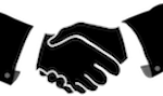 Aperto de mão representando os acordos com as partes interessadas ou stakeholders
